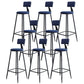 Scandinavian Metal Barstool Velvet Stool in Matte Finish for Indoor