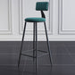 Scandinavian Metal Barstool Velvet Stool in Matte Finish for Indoor