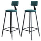Scandinavian Metal Barstool Velvet Stool in Matte Finish for Indoor