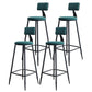 Scandinavian Metal Barstool Velvet Stool in Matte Finish for Indoor