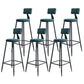 Scandinavian Metal Barstool Velvet Stool in Matte Finish for Indoor