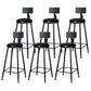 Scandinavian Metal Barstool Velvet Stool in Matte Finish for Indoor