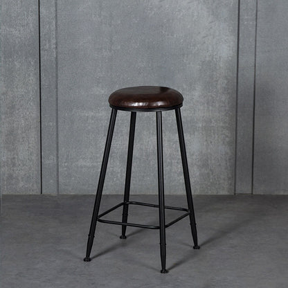 Scandinavian Metal Barstool Velvet Stool in Matte Finish for Indoor