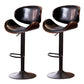 Contemporary Metal Barstool Low Back Faux Leather Footrest Furniture