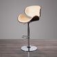 Contemporary Metal Barstool Low Back Faux Leather Footrest Furniture