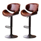 Contemporary Metal Barstool Low Back Faux Leather Footrest Furniture