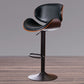 Contemporary Metal Barstool Low Back Faux Leather Footrest Furniture