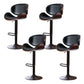Contemporary Metal Barstool Low Back Faux Leather Footrest Furniture