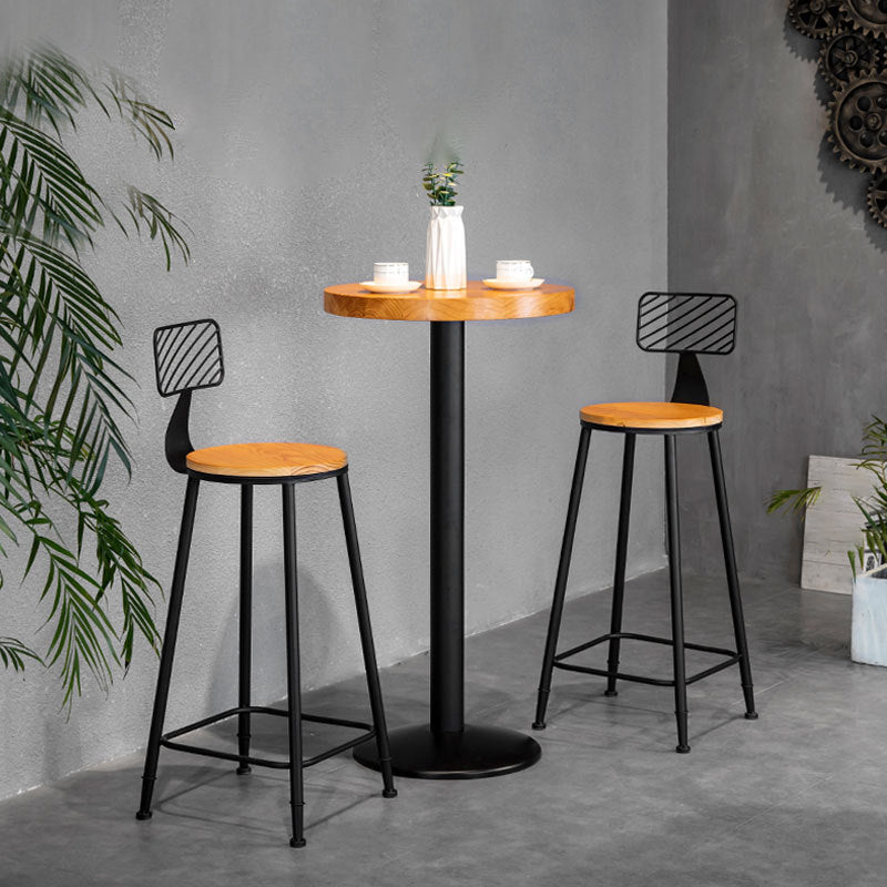 1/2/3-teiliges Bartisch-Set aus massivem Holz im industriellen Stil, rundes Theken-Set