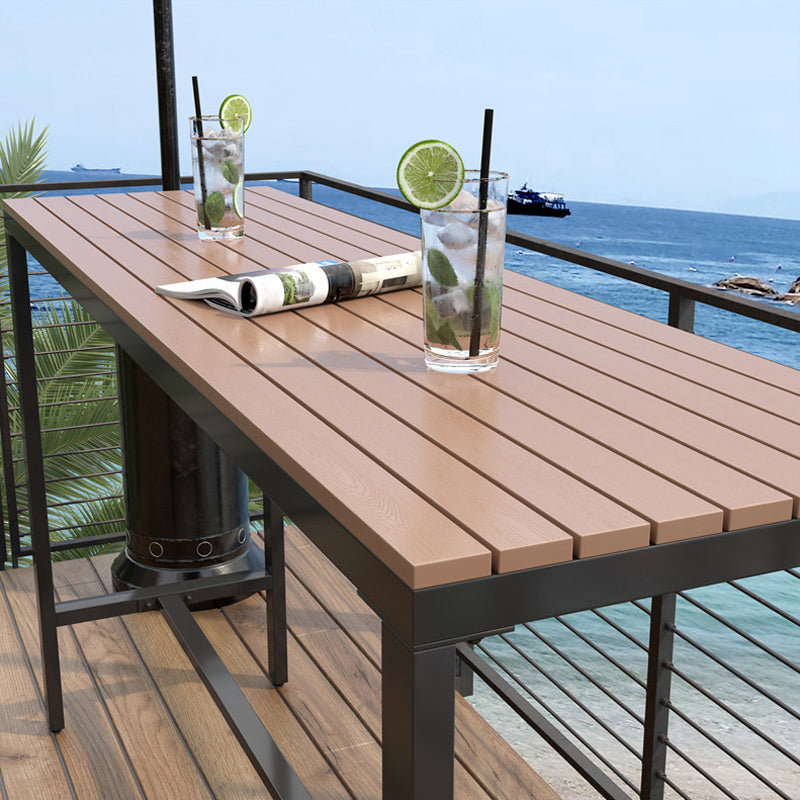 Juego de mesa de bar marrón industrial, mesa de mostrador de madera de 1/2/5 piezas para interior