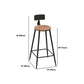 Juego de mesa de bar marrón industrial, mesa de mostrador de madera de 1/2/5 piezas para interior