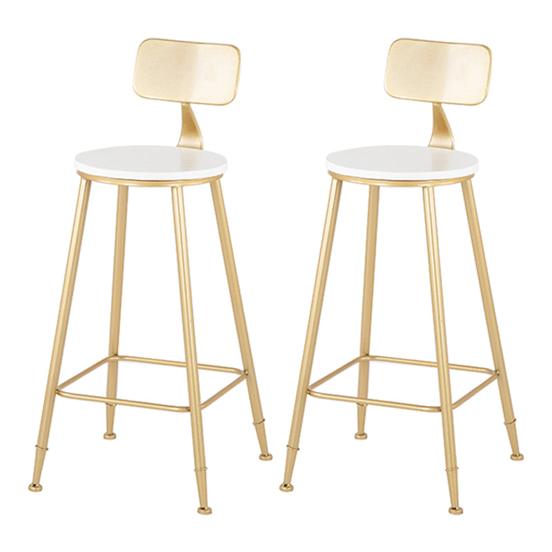 Rectangular Bar Table Set Glam 1/2/3/5 Pieces Bar Table and Stools for Dining Room White-Gold 30"H Stools (Set of 2) Clearhalo 'Bar Furniture' 'furn' 'furn_home_bar_bar_sets' 'Furniture' 'Home Bars & Bar Sets' 'home_bar_bar_sets' 'Kitchen & Dining Furniture' 6039360