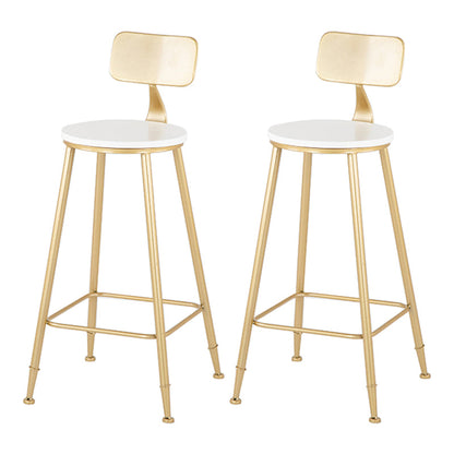 Rectangular Bar Table Set Glam 1/2/3/5 Pieces Bar Table and Stools for Dining Room White-Gold 30"H Stools (Set of 2) Clearhalo 'Bar Furniture' 'furn' 'furn_home_bar_bar_sets' 'Furniture' 'Home Bars & Bar Sets' 'home_bar_bar_sets' 'Kitchen & Dining Furniture' 6039360