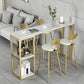 Rectangular Bar Table Set Glam 1/2/3/5 Pieces Bar Table and Stools for Dining Room 5 Pieces: Table, 4 Chairs Clearhalo 'Bar Furniture' 'furn' 'furn_home_bar_bar_sets' 'Furniture' 'Home Bars & Bar Sets' 'home_bar_bar_sets' 'Kitchen & Dining Furniture' 6039361