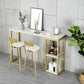 Rectangular Bar Table Set Glam 1/2/3/5 Pieces Bar Table and Stools for Dining Room 3 Pieces: Table, 2 Chairs Clearhalo 'Bar Furniture' 'furn' 'furn_home_bar_bar_sets' 'Furniture' 'Home Bars & Bar Sets' 'home_bar_bar_sets' 'Kitchen & Dining Furniture' 6039362
