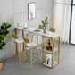 Rectangular Bar Table Set Glam 1/2/3/5 Pieces Bar Table and Stools for Dining Room Clearhalo 'Bar Furniture' 'furn' 'furn_home_bar_bar_sets' 'Furniture' 'Home Bars & Bar Sets' 'home_bar_bar_sets' 'Kitchen & Dining Furniture' 6039370