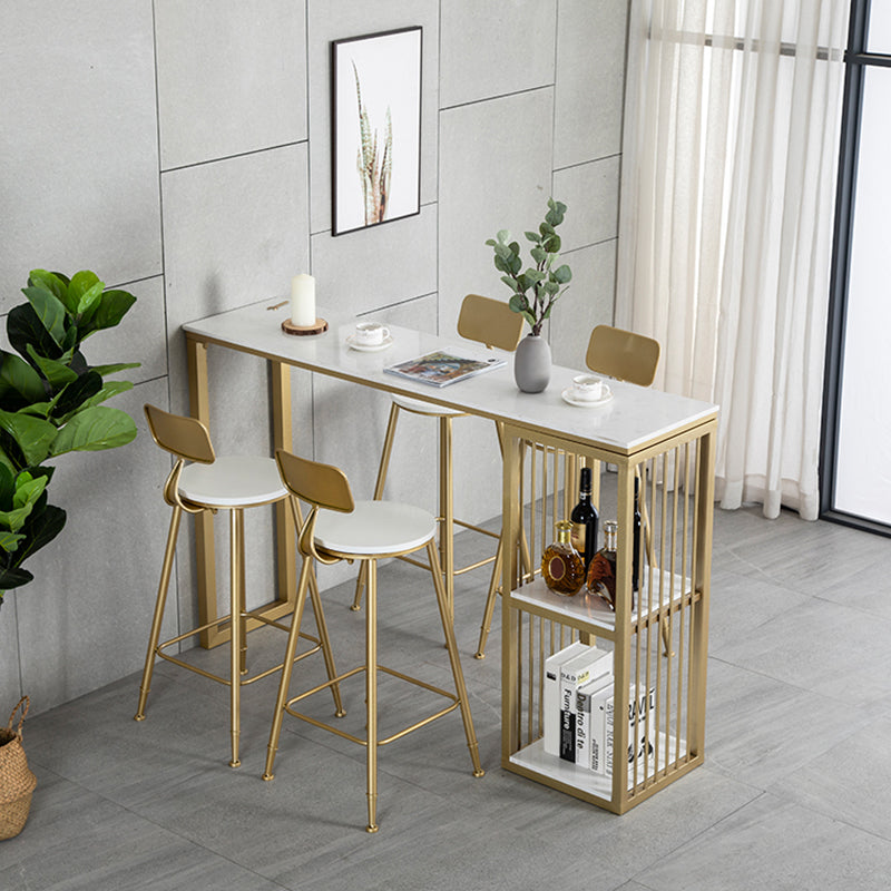 Rectangular Bar Table Set Glam 1/2/3/5 Pieces Bar Table and Stools for Dining Room Clearhalo 'Bar Furniture' 'furn' 'furn_home_bar_bar_sets' 'Furniture' 'Home Bars & Bar Sets' 'home_bar_bar_sets' 'Kitchen & Dining Furniture' 6039370