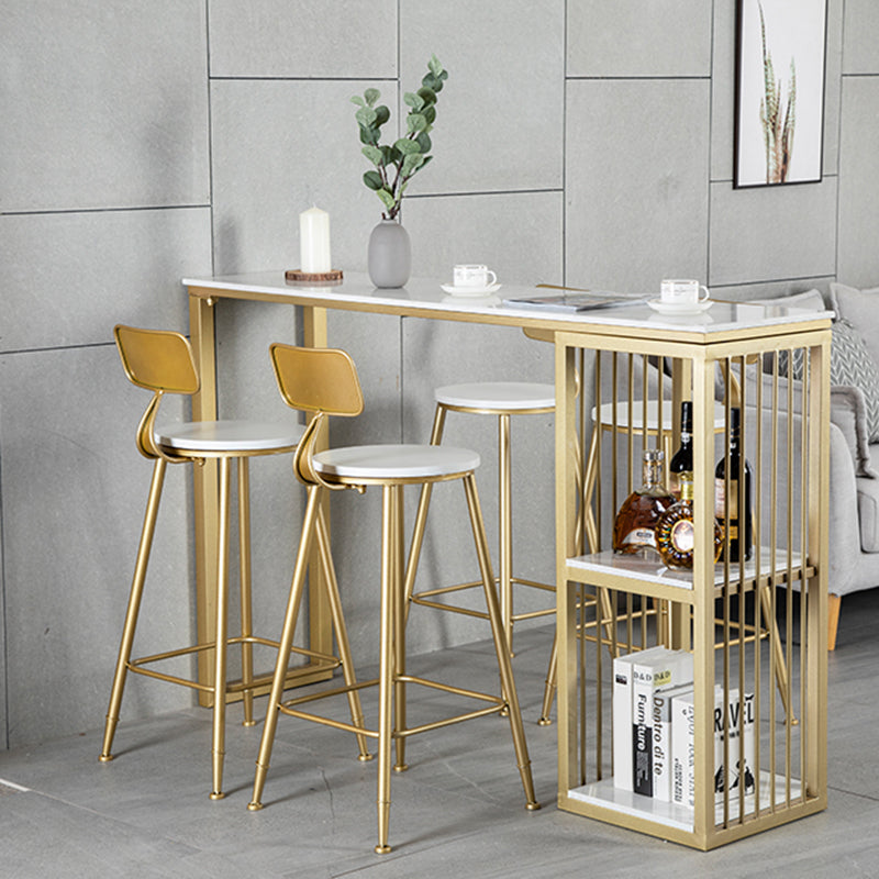 Rectangular Bar Table Set Glam 1/2/3/5 Pieces Bar Table and Stools for Dining Room Clearhalo 'Bar Furniture' 'furn' 'furn_home_bar_bar_sets' 'Furniture' 'Home Bars & Bar Sets' 'home_bar_bar_sets' 'Kitchen & Dining Furniture' 6039371