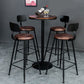 1/3/5 Pieces Round Wooden Bar Table Set Industrial Pub Table Set with Metal Stools