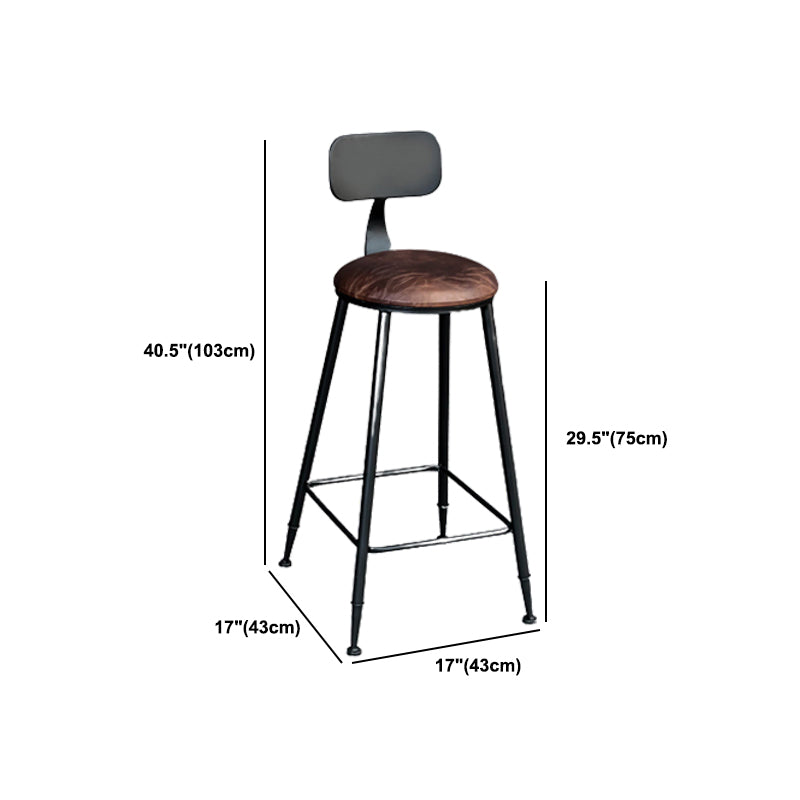1/3/5 Pieces Round Wooden Bar Table Set Industrial Pub Table Set with Metal Stools