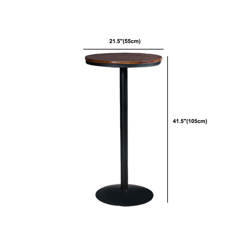 1/3/5 Pieces Round Wooden Bar Table Set Industrial Pub Table Set with Metal Stools