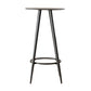 1/2/3 Pieces Industrial Round Bar Table Set Iron Bistro Set with Footrest