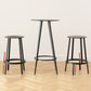 1/2/3 Pieces Industrial Round Bar Table Set Iron Bistro Set with Footrest