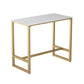 Gold Metal Pub Table Set for Small Places Glam Faux Leather 1/3/5 Pieces Bar Set White 71"L x 24"W Clearhalo 'Bar Furniture' 'furn' 'furn_home_bar_bar_sets' 'Furniture' 'Home Bars & Bar Sets' 'home_bar_bar_sets' 'Kitchen & Dining Furniture' 6039431