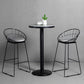 Industrial Stone Bar Table Set 1/3 Pieces Round Counter Table Set for Indoor 3 Pieces: 1 Table, 2 Black Gray Stools Clearhalo 'Bar Furniture' 'furn' 'furn_home_bar_bar_sets' 'Furniture' 'Home Bars & Bar Sets' 'home_bar_bar_sets' 'Kitchen & Dining Furniture' 6039455
