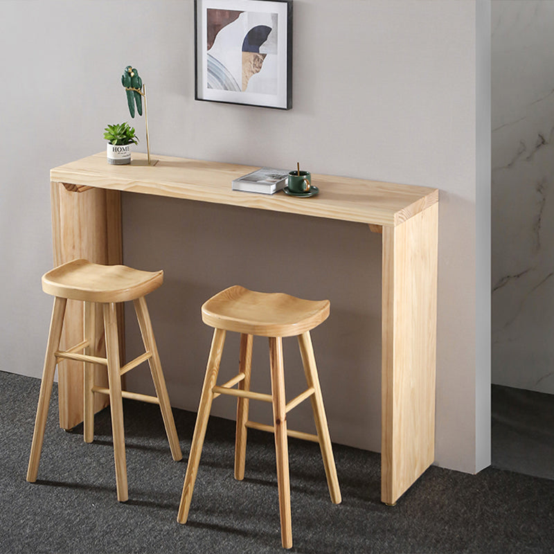 Full Natural Bar Table Set Contemporary 1/2/3 Pieces Rectangular Pub Table Set