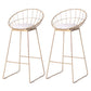 Glam Style Rectangle Bar Table 1/2/5/7 Pieces Faux Marble Counter Table Gold 30"H Stools (Set of 2) Clearhalo 'Bar Furniture' 'furn' 'furn_home_bar_bar_sets' 'Furniture' 'Home Bars & Bar Sets' 'home_bar_bar_sets' 'Kitchen & Dining Furniture' 6039508