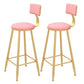 Glam Style Rectangle Bar Table 1/2/5/7 Pieces Faux Marble Counter Table Pink 30"H Stools (Set of 2) Clearhalo 'Bar Furniture' 'furn' 'furn_home_bar_bar_sets' 'Furniture' 'Home Bars & Bar Sets' 'home_bar_bar_sets' 'Kitchen & Dining Furniture' 6039512