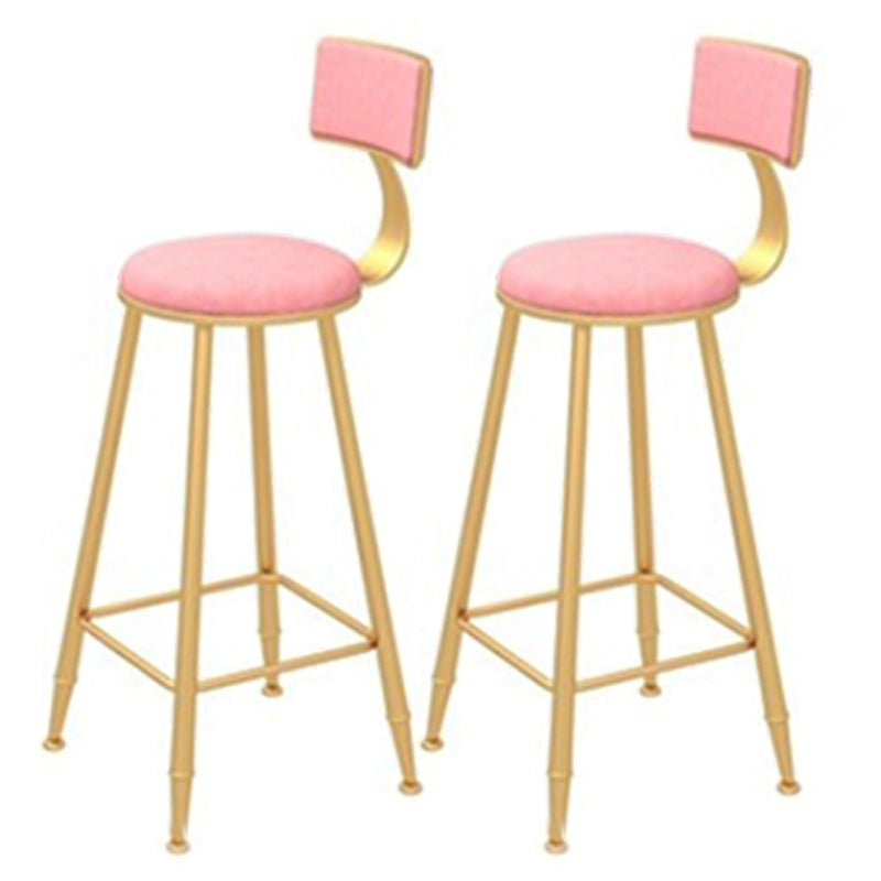 Glam Style Rectangle Bar Table 1/2/5/7 Pieces Faux Marble Counter Table Pink 30"H Stools (Set of 2) Clearhalo 'Bar Furniture' 'furn' 'furn_home_bar_bar_sets' 'Furniture' 'Home Bars & Bar Sets' 'home_bar_bar_sets' 'Kitchen & Dining Furniture' 6039512