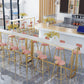 Glam Style Rectangle Bar Table 1/2/5/7 Pieces Faux Marble Counter Table Clearhalo 'Bar Furniture' 'furn' 'furn_home_bar_bar_sets' 'Furniture' 'Home Bars & Bar Sets' 'home_bar_bar_sets' 'Kitchen & Dining Furniture' 6039518