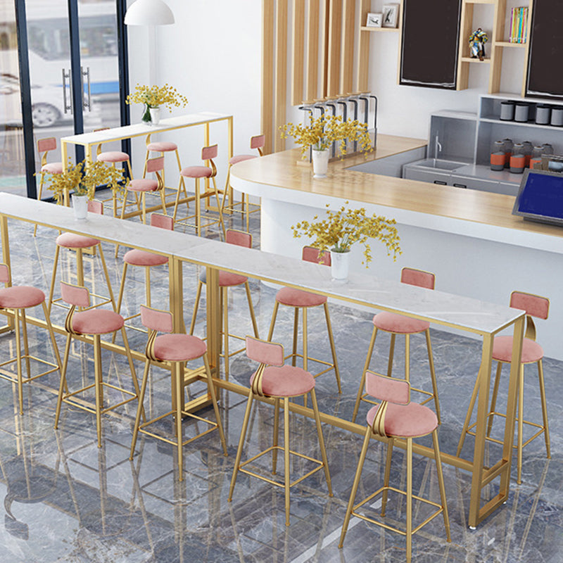 Glam Style Rectangle Bar Table 1/2/5/7 Pieces Faux Marble Counter Table Clearhalo 'Bar Furniture' 'furn' 'furn_home_bar_bar_sets' 'Furniture' 'Home Bars & Bar Sets' 'home_bar_bar_sets' 'Kitchen & Dining Furniture' 6039518