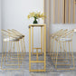 Glam Style Rectangle Bar Table 1/2/5/7 Pieces Faux Marble Counter Table Clearhalo 'Bar Furniture' 'furn' 'furn_home_bar_bar_sets' 'Furniture' 'Home Bars & Bar Sets' 'home_bar_bar_sets' 'Kitchen & Dining Furniture' 6039519