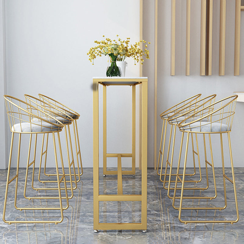 Glam Style Rectangle Bar Table 1/2/5/7 Pieces Faux Marble Counter Table Clearhalo 'Bar Furniture' 'furn' 'furn_home_bar_bar_sets' 'Furniture' 'Home Bars & Bar Sets' 'home_bar_bar_sets' 'Kitchen & Dining Furniture' 6039519