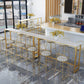 Glam Style Rectangle Bar Table 1/2/5/7 Pieces Faux Marble Counter Table Clearhalo 'Bar Furniture' 'furn' 'furn_home_bar_bar_sets' 'Furniture' 'Home Bars & Bar Sets' 'home_bar_bar_sets' 'Kitchen & Dining Furniture' 6039520