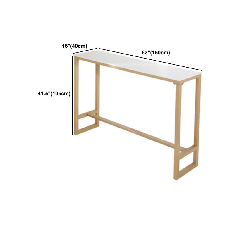 Glam Style Rectangle Bar Table 1/2/5/7 Pieces Faux Marble Counter Table Clearhalo 'Bar Furniture' 'furn' 'furn_home_bar_bar_sets' 'Furniture' 'Home Bars & Bar Sets' 'home_bar_bar_sets' 'Kitchen & Dining Furniture' 6039525
