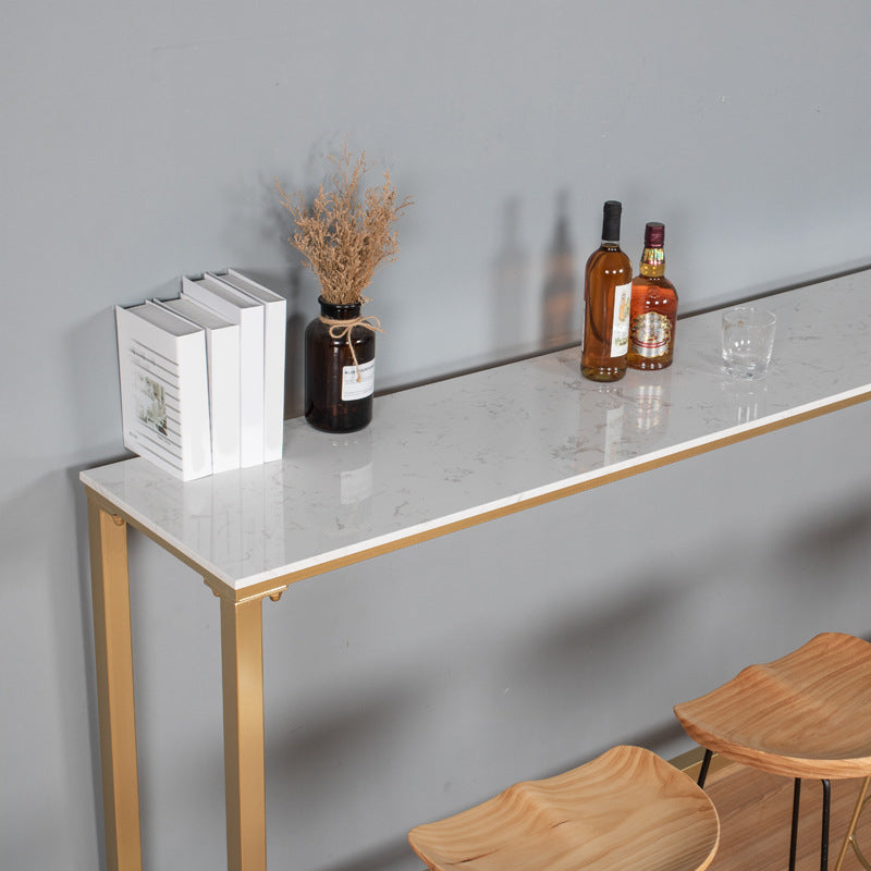 Rechteckiger Bartisch im Glam-Stil, 1/2/5-teiliger Thekentisch aus Kunstmarmor für den Innenbereich
