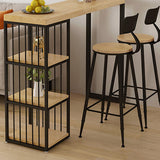 1/2/3 Pieces Industrial Bar Table and Stools Solid Wood and Metal Bar Table Set