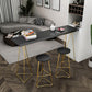 Glam-Pub-Tischset mit Metallrahmen und Holzplatte, 1/2/3-teiliges Bar-Set mit mattem Finish für zu Hause