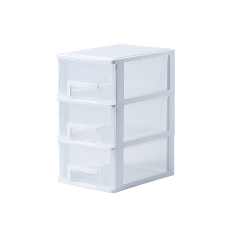 Plastic File Cabinet Vertical Home or Office File Cabinet with Drawers 6.7"L x 9.4"W x 11.8"H White Clearhalo 'Filing Cabinets' 'filling_cabinets' 'furn' 'furn_filling_cabinets' 'Furniture' 'Office Furniture' 6040345