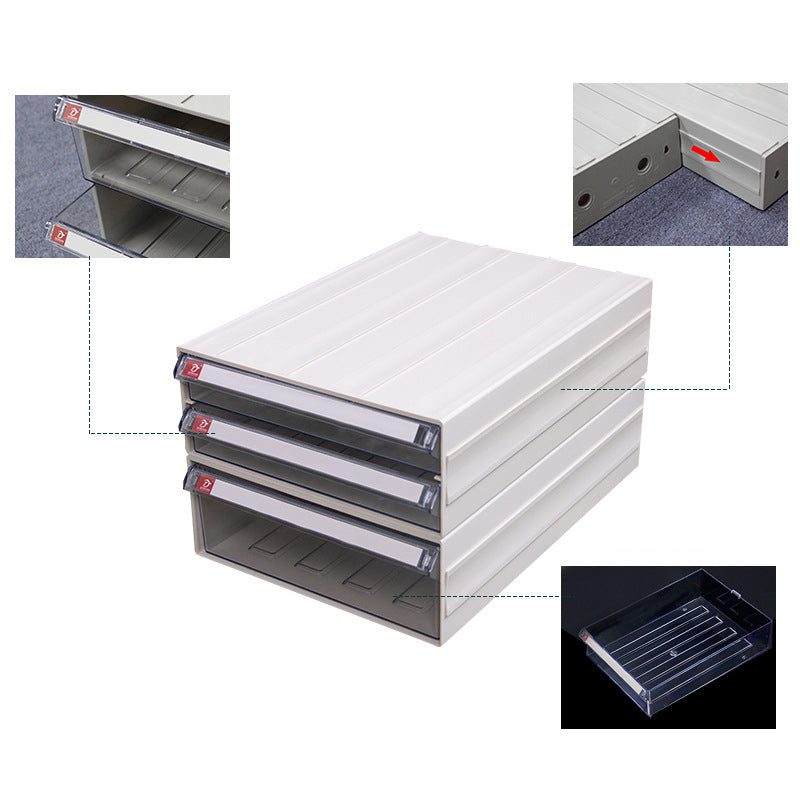 Archivo moderno de gabinete de plástico con cajones para el hogar u oficina