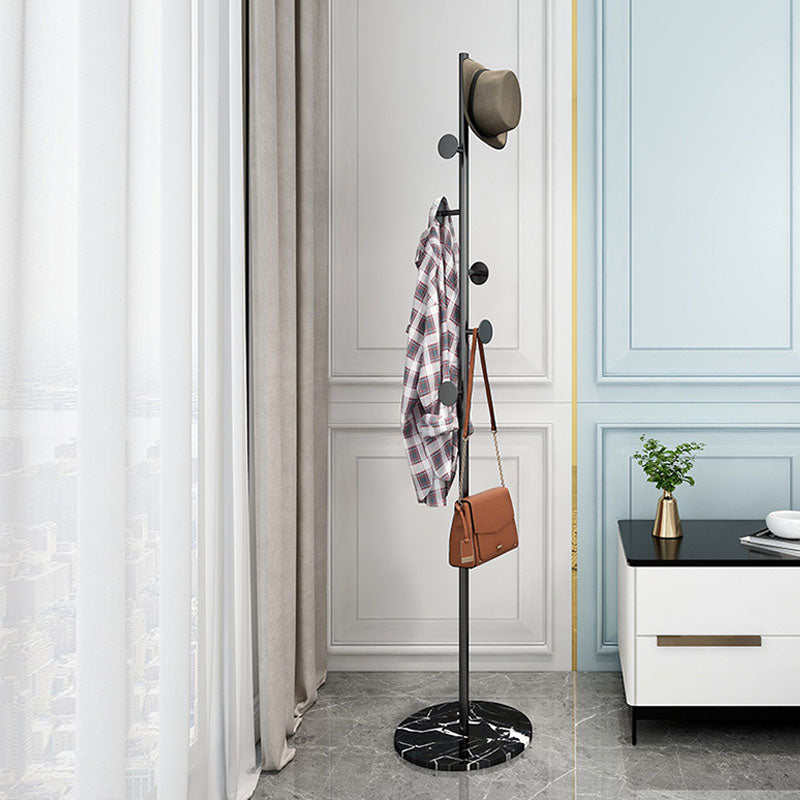 Gorgeous Metal Coat Rack Designer Marble Bottom Coat Rack With Coat Hooks Black Round Clearhalo 'Entry & Mudroom Furniture' 'furn' 'furn_hall_tree_coat_racks' 'Furniture' 'Hall Trees & Coat Racks' 'hall_tree_coat_racks' 6040445