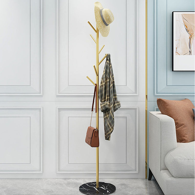 Gorgeous Metal Coat Rack Designer Marble Bottom Coat Rack With Coat Hooks Gold-Black Branches Clearhalo 'Entry & Mudroom Furniture' 'furn' 'furn_hall_tree_coat_racks' 'Furniture' 'Hall Trees & Coat Racks' 'hall_tree_coat_racks' 6040447