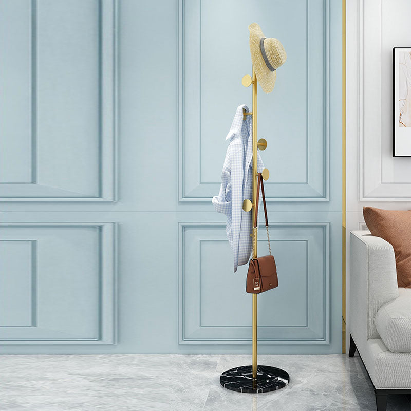 Gorgeous Metal Coat Rack Designer Marble Bottom Coat Rack With Coat Hooks Clearhalo 'Entry & Mudroom Furniture' 'furn' 'furn_hall_tree_coat_racks' 'Furniture' 'Hall Trees & Coat Racks' 'hall_tree_coat_racks' 6040464