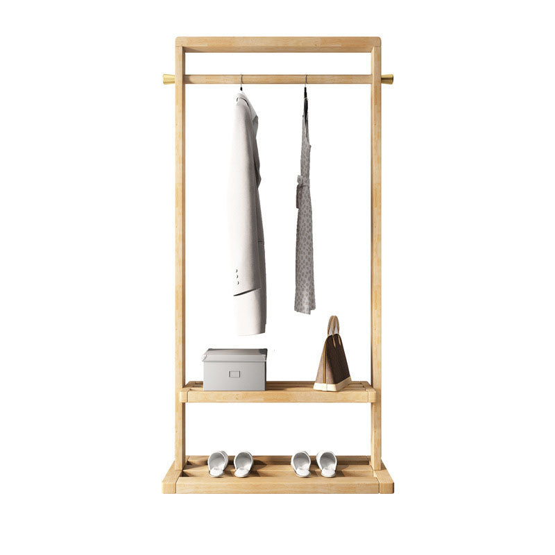 Moderna Wood Hall Tree Hanging Rail Stanking and Hooks Changer