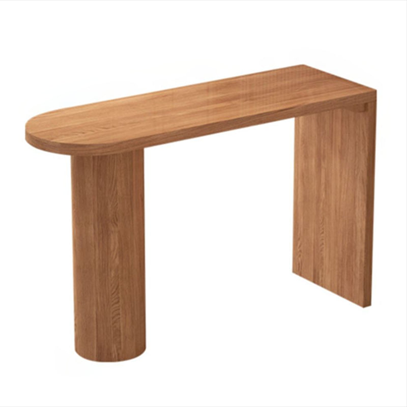 Massief houten eettafel op barhoogte, eigentijdse bartafel met dubbel voetstuk