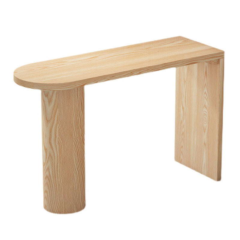 Massief houten eettafel op barhoogte, eigentijdse bartafel met dubbel voetstuk